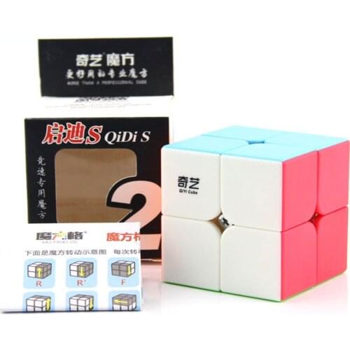 QiYi 2x2 Cube QiDi S 2x2x2 Magic Cubes 2 Layers Stickerless Speed Cube Professional Puzzle Toys For Children Kids Gift Toy