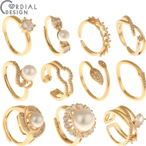 Cordial Design 2Pcs Fashion Jewelry/Rings For Women/CZ Rhinestone Ring/Genuine Gold Plating/Cooper/Hand Made/Ring For Party