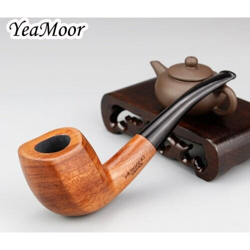Classic Rose Wood Pipe 9mm Filter Smoke Tobacco Pipe 10 tools free Rosewood Smoking Pipe Flat Sides Wooden Pipe Set