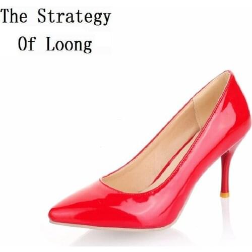 Point Toe Cut Out High Heels Women Shoes 2019 New Fashion Casual Pumps Woman Thin Heel Big Size Shoes Plus Size 44 45 46 47