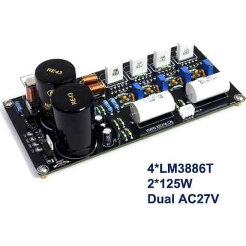 2*125W LM3886 Power Amplifier Audio Board MUR1620 Dual Channel Stereo 2*10000UF/50V HiFi Sound Amplifiers Home Theater AMP