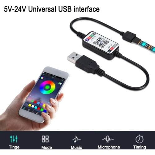 WIFI Bluetooth USB Led Strips Lights RGB 5V-24V Led Lighting Lamp Light Phone APP Control For TikTok Light TV BackLight Party