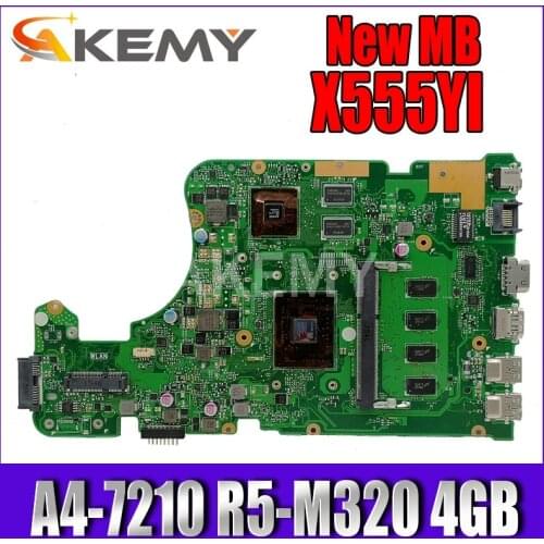 X555DG motherboard FIT For Asus X555DG A555DG X555QG X555YI X555YI laptop motherboard A4-7210 R5-M320 4GB Test work 100