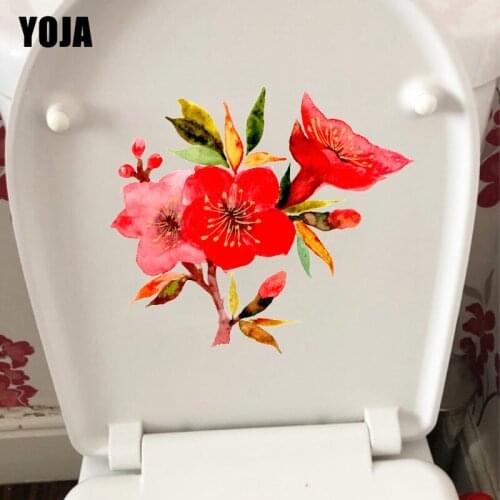 YOJA 21.7X18.9CM Red Peach Bedroom Decor Home Wall Sticker Classic Toilet Decal T1-1816