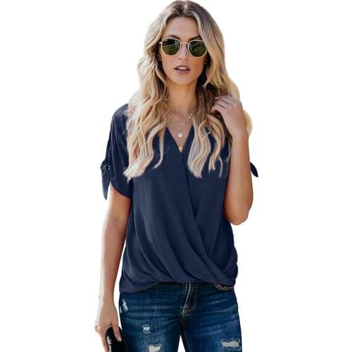Hollow Shoulder Pleated Temperament New Style T-shirt Office Lady Fresh Elegant Solid Casual Loose Pullover Female T-shirts