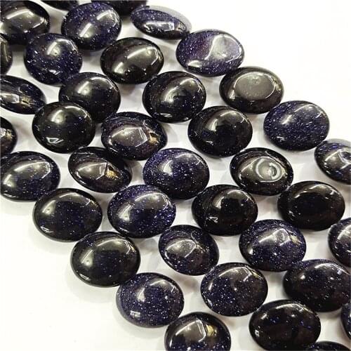 1 Strand/33pcs 12x6mm Wholesale Blue Sand Stone Round Loose Beads DIY Jewelry Accessories 15.5inch S411
