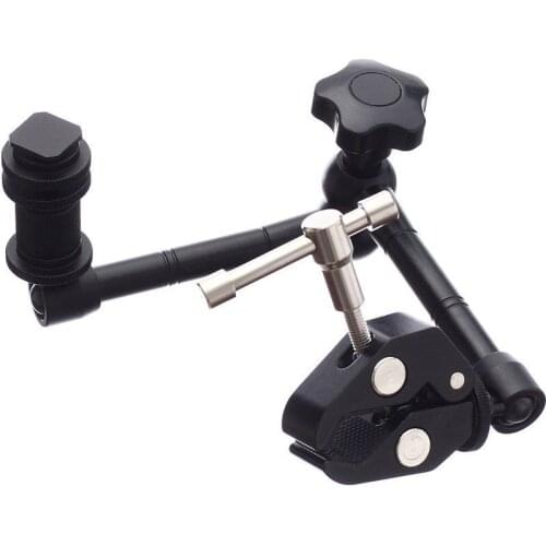 11 Inch Articulating Magic Arm & Adjustable Rod Clamp for Mounting HDMI Monitor