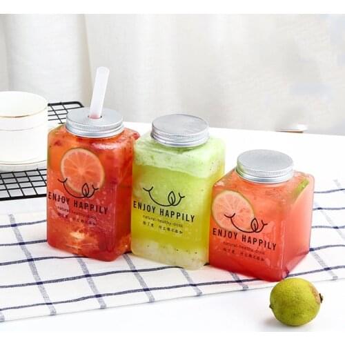 40pcs/lot Mason Jars Storage Beverage Bottles Plastic Transparent Empty Aluminum Screw Cap Refillable Bottle Travel Portable