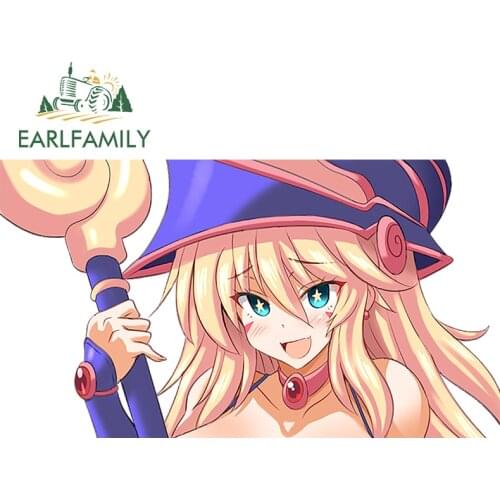 EARLFAMILY 13cm for Dark Magician Girl Decal Bumper Cartoon Air Conditioner Personality Anime Motorcycle Windows RV Car Stickers