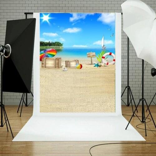 Blue Sky Sea Beach Photography Backdrop for Photograph Accessories Vinyl Cloth Background Wedding Child kids Baby Photo Shoot