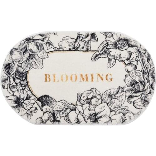 Bedroom Bathroom Balcony Door Mat Soft Bedroom Carpet Oval Vintage Non-slip Kitchen Mats Water Absorption Foot Pad