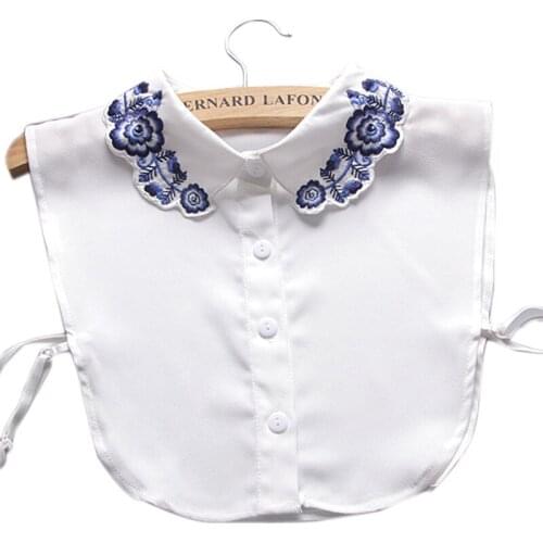 Crystal lace commuting wild sexy collar bead flower round necktie Lace half saiving shirt bead half saving collar