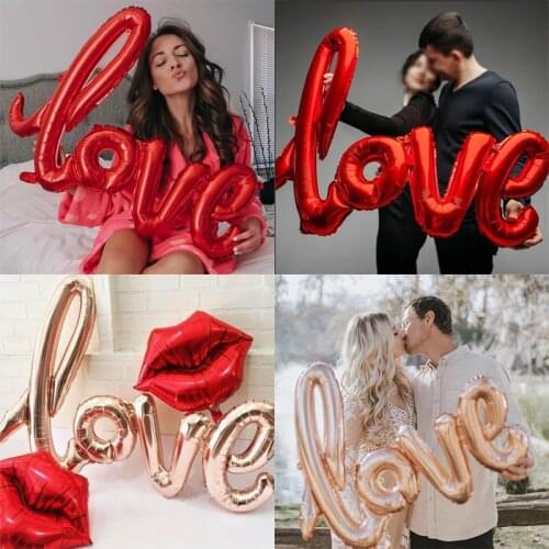 Ligatures Love Letter Foil Balloon Wedding Valentines Anniversary Party Decoration Wife Lover Romantic Props Surprise Gift