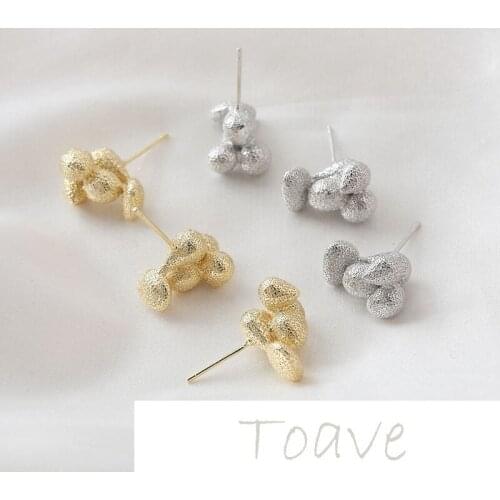 Copper plating 14K gold plating irregular shaped lava earrings frosted diy handmade earrings earrings