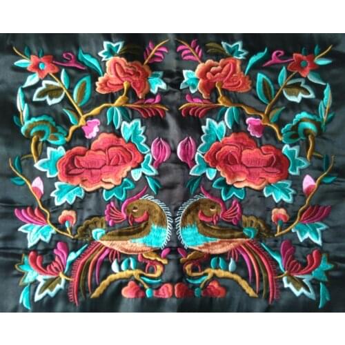 Miao cross stitch crochet satin fabric embroidery patch dress shoes bag applique trim ethnic tribal nepal thai india boho gypsy