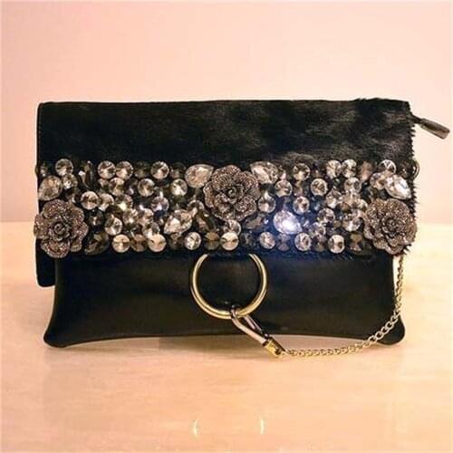 Fashion horse hair Envelope Clutch Bag Women Cowhide Birthday Party Evening Clutch Bags For Women Ladies Shoulder Clutch Bag