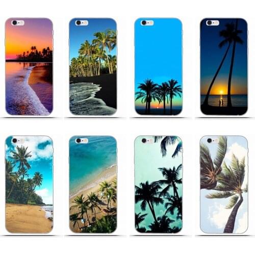 Soft TPU Case For Moto G G2 G3 For HTC Desire 530 626 628 630 816 820 One A9 M7 M8 M9 M10 E9 Plus U11 Palm Tree Hawaii Beach