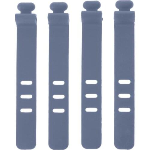 4PCS Silicone Data Wire Cable Organizer Tie Phones Cable Winder Finishing Buckle B85B