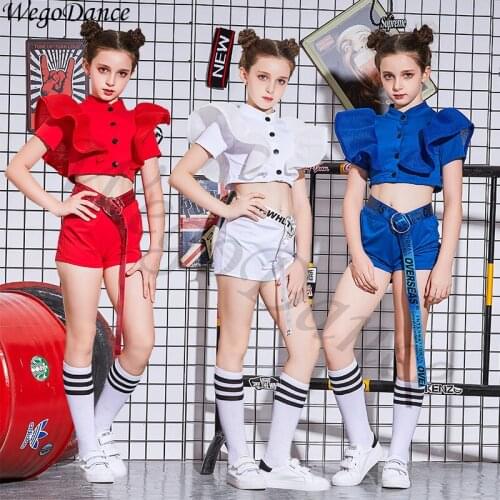 New Kids competitions Tops Pants Hip Hop Clothing Jazz Dance wear Costumes Suit Girls Cool Stage wear Ballroom Dancing Outfits