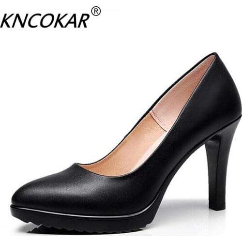 New Spring And Autumn Period Europe And America Leisure Shallow Mouth Pointed Thin Heel Work Shoe Female High Heel Big Size