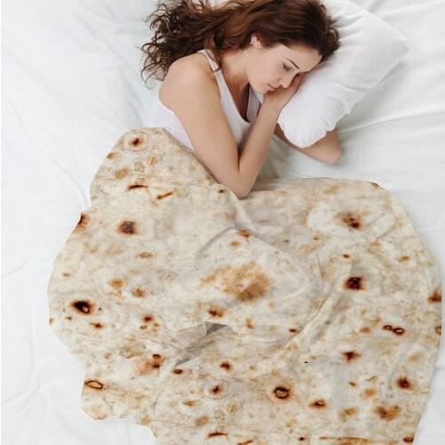 New Year Bedding Corn Tortilla Blanket Pita Lavash Food Flannel Blanket for Bed Gift Flannel Throw Funny Plush Bedspread