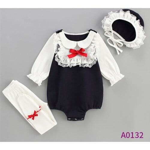 Newborn Baby Girl Clothes 3Pcs Baby Girl Clothing Bodysuits Leggings Hat Spring Twin Baby Onesie Autumn Baby Shower Gifts