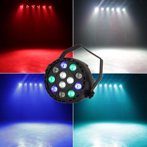 Mini plastic twelve par lights 12×3W colorful stage lighting RGBW four-color par lights stage adjustment atmosphere