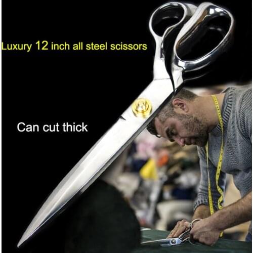 German12 inch high grade stainless steel professional tailor scissors leather sewing clothing fabric sewing scissors officetools