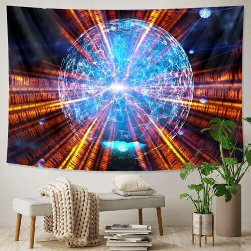 Psychedelic scene home decor moon print tapestry witchcraft Hippie yoga mat Bohemian decorative tapestry bedroom sheet