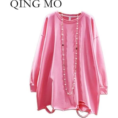 Женские однотонные футболки QING MO China At AliExpress