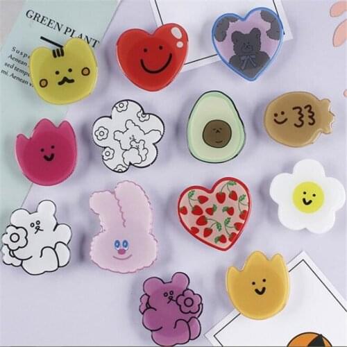 Cartoon Bear Expanding Stand Grip Mount Mobile Phone Holder Socket Fold Smartphones Pocket Desktop Bracket Phone Stand Holder