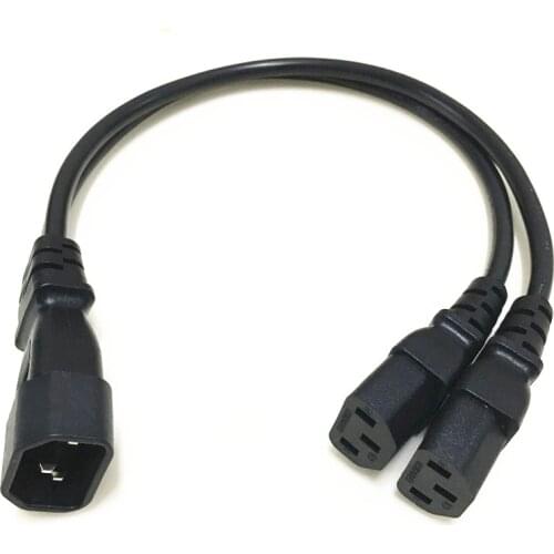 Power Y Type Splitter Adapter Cable Single IEC 320 C14 Male to Dual C13 Female Short Cord for Computer host display
