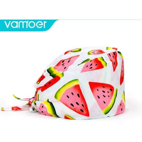 Dental supplies hat Adjustable Unisex Printing Cotton Scrub Hat Beauty Salon Caps Surgical Cap Nurse Hat Elastic Nurse cap