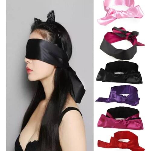 Sex Soft Sleep Eyeshade Satin Ribbon Bandage On Eyes Breathable Cover Eye Patch Belt Blindfold Sexy Exotic Lingerie Accessories