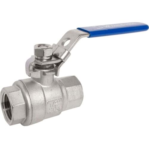 304 Stainless Steel Ball Valve Full Port 1000 WOG (PSI) Heavy Duty With Blue Locking Handle For Water, Oil, And Gas
