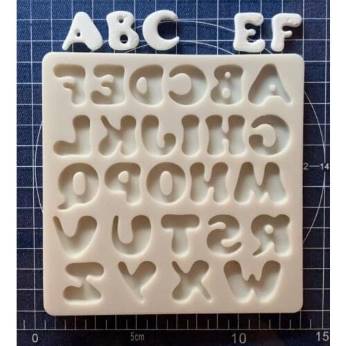 Silicone Mold Groovy Uppercase alphabet silicone mold mould sugar craft fondant cake decorating animal mould baking tool