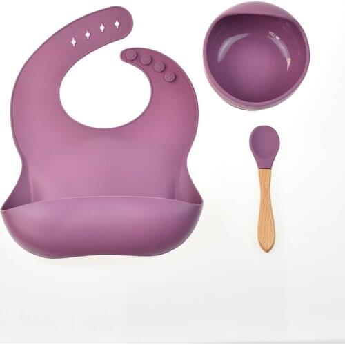 1set Silicone Baby Feeding Bowl Tableware Waterproof Spoon Non-Slip crockery BPA Free Silicone Dishes For Baby Bowl Baby Plate