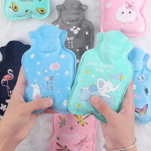 Cute Plush Hot Water Bottle Warm Belly Treasure Cartoon Hand Warmer Filled Mini Explosion-proof Portable Hot Water Bags