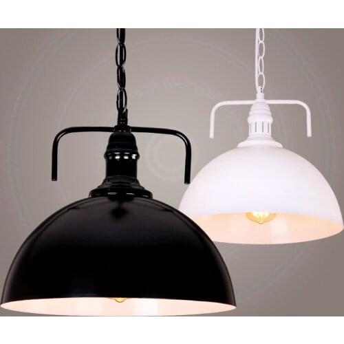 Modern creative iron art pendant lights white&black shade hang lamp lustres de sala E27 LED lamp for porch&stairs&studio CYDD014