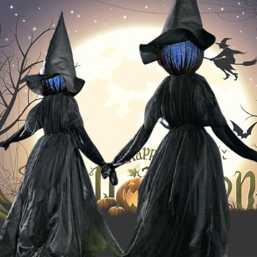 Halloween Luminous Witches Outdoor Garden Lawn Party Decor Voice control Light-Up Witches Horror Props for Halloween Decor