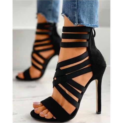 Pumps Women Shoes High Heels Women Sandals 2021 Zipper New Fashion Summer High Heels Sexy Ladies Peep Toe Shoes Women Pumps