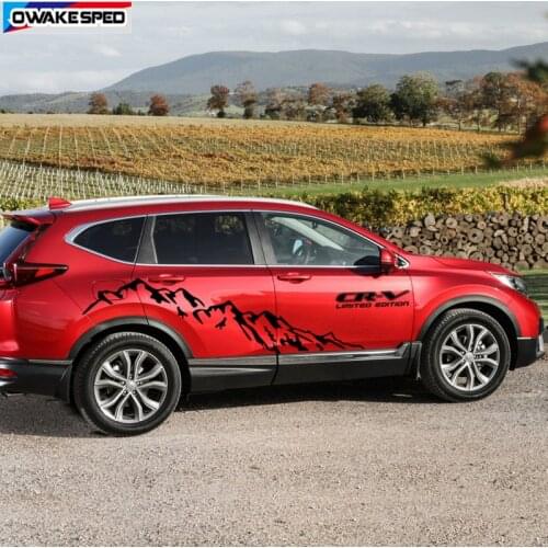 Mountain Graphic Vinyl Decal Car Body Door Trim Sticker For Honda-CR-V SUV Auto Both Side Sport Stripes Limited Edition