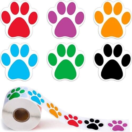 Colorful Paw Print Stickers,Dog Cat Bear Paw Of 6 Colors,as Reward Sticker Stationery Teacher For Kids ZMONH Labels Stickers