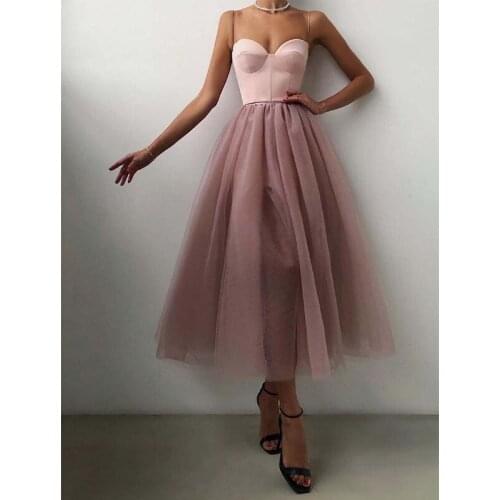 Womens Retro Pure Black Color Mesh Dress Evening Dress Tube Top Suspender Birthday Party Prom Dress Hepburn Style Skirt