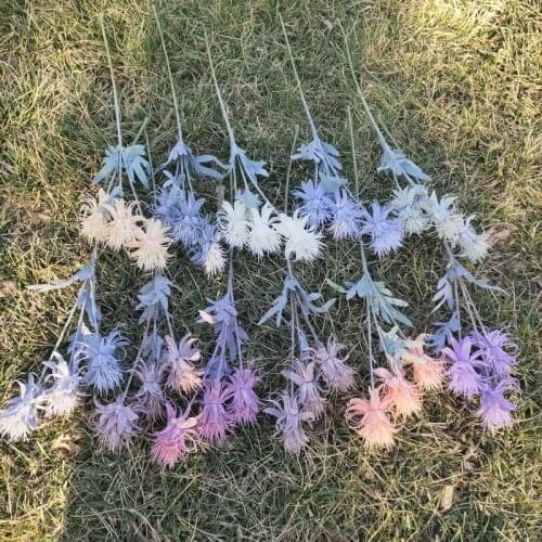 1pc flocking crane top flower branch diy Home garden bonsai ornaments wedding party decoration fake flowers