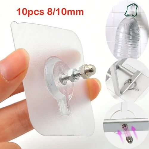10pcs Punch-Free Non-Marking Screw Stickers Wall Picture Hook Invisible Traceless Hardwall Drywall Picture Hanging Kit