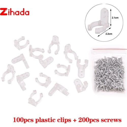 100pcs Plastic Clips +200pcs Screws for 110V 220V Neon Light Strip Light Plastic Buckle for Round 2-Wire Round Tube Neon Lamp