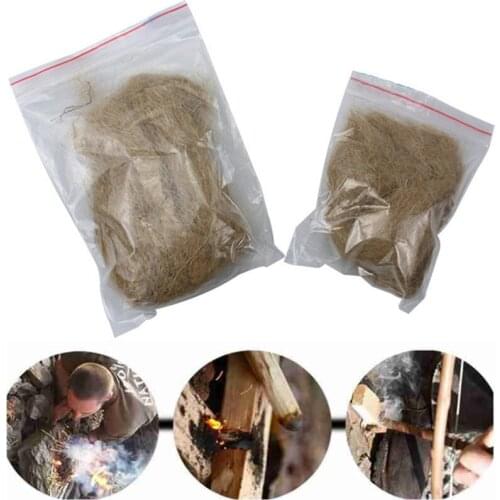 Natural Jute Silk Outdoor Survival Tools Fire Starter Tools Drilling Wood Make Fire Camping Hunting Accessories
