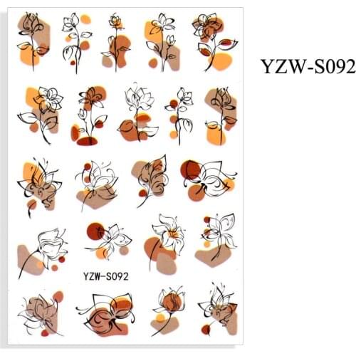 3D Stickers for Nails Adhesive Blooming Flowers Leaf Nail Art Decorations Trend Pattern Design Sticker Nail Foil Accessories