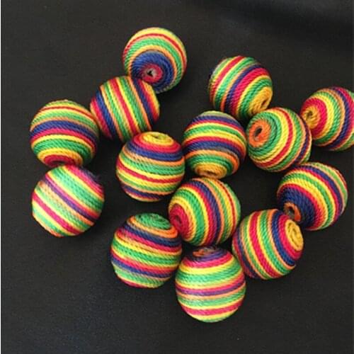 4# 20MM 50Pcs/LOT Colorful Wax Cotton Wire Acrylic Plastic Beads Jewelry Beads Components Accessory